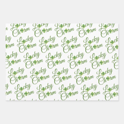 Lucky charm Klee St. Patrick's Day Baby Shower Geschenkpapier Set (Vorderseite)