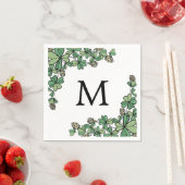 Lucky Charm Klee Weiße Blume Monogramm Serviette (Beispiel)