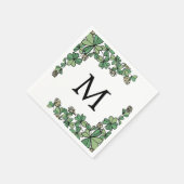 Lucky Charm Klee Weiße Blume Monogramm Serviette (Ecke)