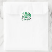Lucky Charm Kleeblatt Runder Aufkleber (Tasche)