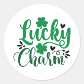 Lucky Charm Kleeblatt Runder Aufkleber (Vorderseite)