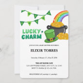 Lucky Charm Kleeblatt St. Patrick's Day Baby Showe Einladung (Vorderseite)