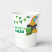 Lucky Charm Kleeblatt St. Patrick's Day Baby Showe Pappbecher (Rückseite)