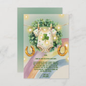 Lucky Charm Kleeblatt und Rainbow Baby Dusche Dankeskarte (Vorne/Hinten)