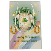 Lucky Charm Kleeblatt und Rainbow Baby Dusche Mittlere Geschenktüte (Vorderseite)