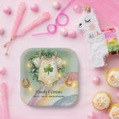 Lucky Charm Kleeblatt und Rainbow Baby Dusche Pappteller (Party)