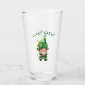Lucky Charm Leprechaun Gnome - Personalisiert Glas (Vorderseite)