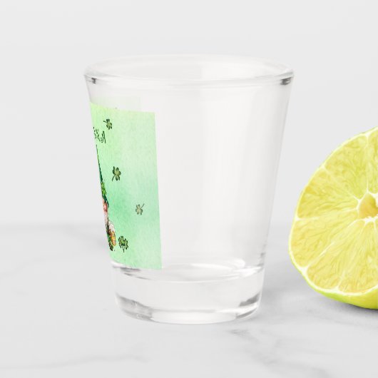 Lucky Charm Leprechaun Gnome - Personalisiert Schnapsglas (Rechts)