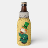 Lucky Charm Leprechaun Irish Bubbly Golden Beer Flaschenkühler (Flaschenvorderseite)