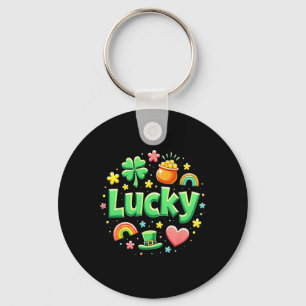 Lucky Charm Patricks Day Goldtopf Irischer Shamroc Schlüsselanhänger