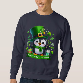 Lucky Charm Penguin - St. Patrick's Day Celebratio Sweatshirt