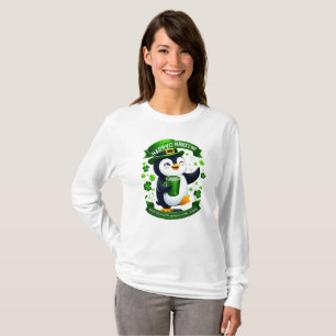 Lucky Charm Penguin St. Patrick's Day Celebration T-Shirt