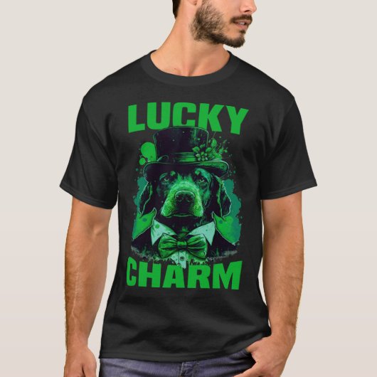Lucky Charm Saint Patrick s Dog Graphic T-Shirt (Vorderseite)