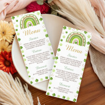 Lucky Charm Shamrock Baby Shower Menu