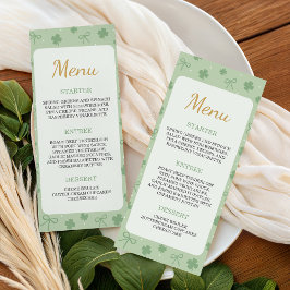 Lucky Charm Shamrock Baby Shower Menu Menükarte