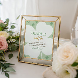 Lucky Charm Shamrock Diaper Raffle Sign Sockelschild