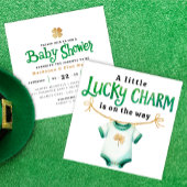 Lucky Charm Square Kinderdusche Einladung
