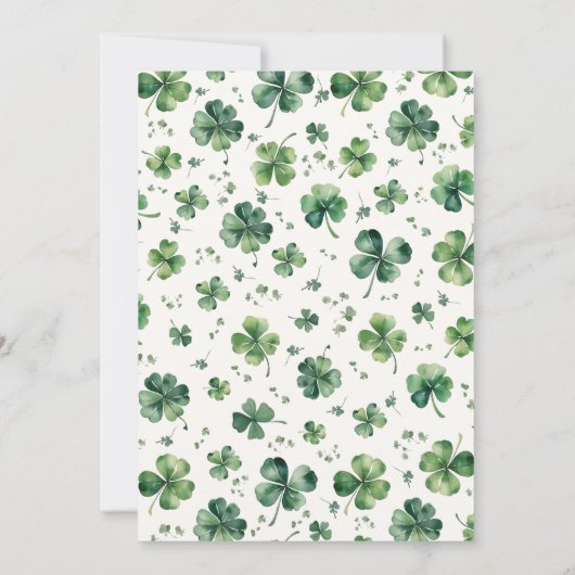 Lucky Charm St. Patrick's Day Baby Shower Einladung (Rückseite)