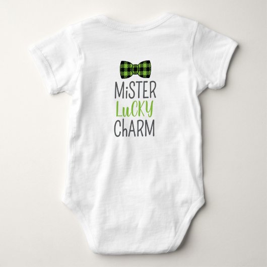Lucky Charm St Patrick's Day Boy Baby Strampler (Rückseite)