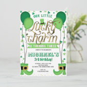 Lucky Charm, St Patrick's Day, Geburtstag Einladung (Stehend Vorderseite)