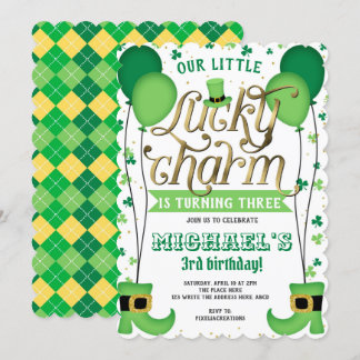 Lucky Charm, St Patrick's Day, Geburtstag Einladung
