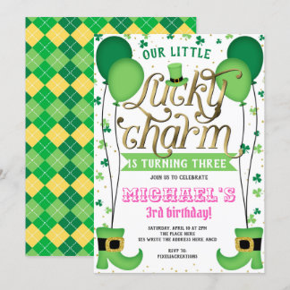 Lucky Charm, St Patrick's Day, Girl Birthday Einladung