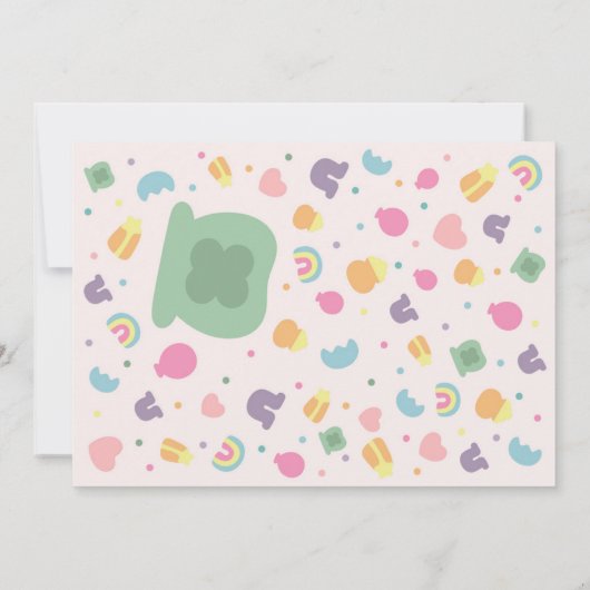 Lucky Charm St Patricks Day Kinderdusche Einladung (Rückseite)