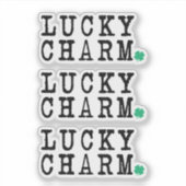 Lucky Charm St Patricks Day Lucky Clover Aufkleber (Vorderseite)