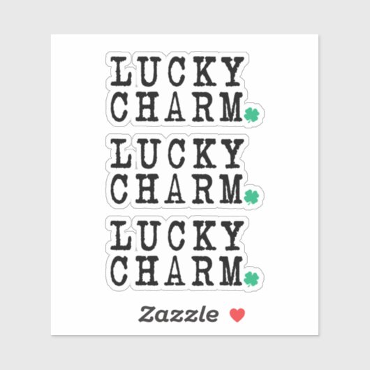 Lucky Charm St Patricks Day Lucky Clover Aufkleber (Blatt)