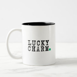 Lucky Charm St Patricks Day Lucky Clover Zweifarbige Tasse
