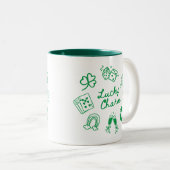 Lucky Charm St Patricks Day Lucky Clover Zweifarbige Tasse (VorderseiteRechts)