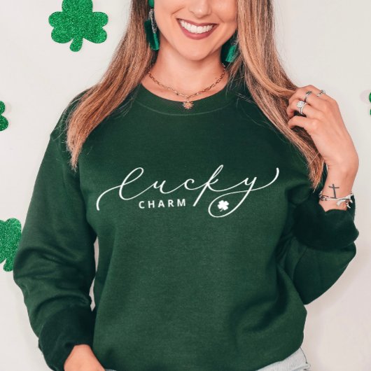 Lucky Charm St. Patrick's Day Niedlich Weiße Schri Sweatshirt