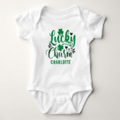 Lucky Charm St Patricks Day Personalisiert Baby Strampler (Vorderseite)
