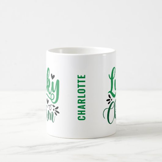 Lucky Charm St Patricks Day Personalisiert Kaffeetasse (Mittel)