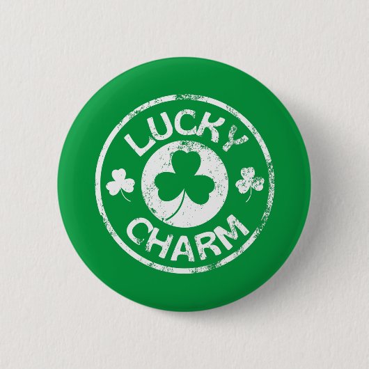 Lucky Charm Vintag St Patrick's Day Button (Vorderseite)