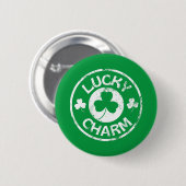 Lucky Charm Vintag St Patrick's Day Button (Vorne & Hinten)