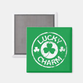 Lucky Charm Vintag St Patrick's Day Magnet (Vorderseite/Rückseite)
