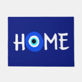 Lucky Charm ZUHAUSE Blue und White Fußmatte (Vorderseite)