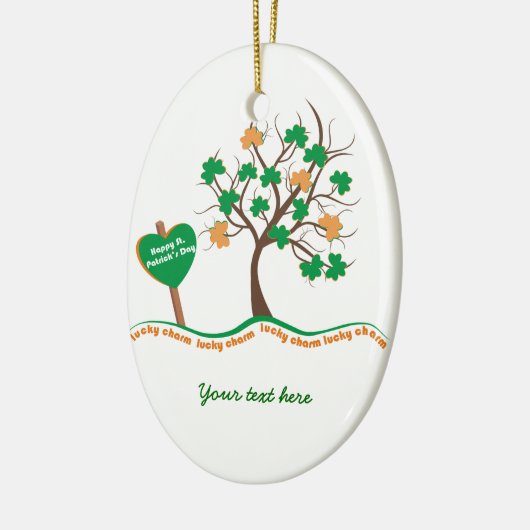 Lucky Charme Baumklee Kleeblatt St. Patricks Day Keramikornament (Links)