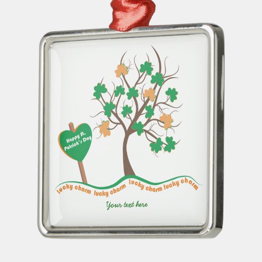 Lucky Charme Baumklee Kleeblatt St. Patricks Day Ornament Aus Metall (Links)