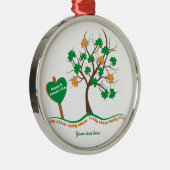 Lucky Charme Baumklee Kleeblatt St. Patricks Day Silbernes Ornament (Rechts)