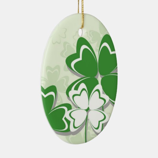 Lucky Charme Irish Klee Kleeblatt St Patricks Day Keramik Ornament (Rechts)