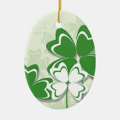 Lucky Charme Irish Klee Kleeblatt St Patricks Day Keramik Ornament (Vorne)