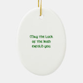 Lucky Charme Irish Klee Kleeblatt St Patricks Day Keramik Ornament (Hinten)