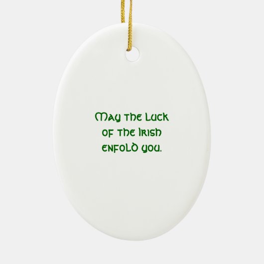 Lucky Charme Irish Klee Kleeblatt St Patricks Day Keramik Ornament (Hinten)