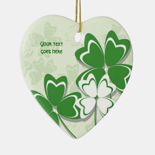 Lucky Charme Irish Klee Kleeblatt St Patricks Day Keramik Ornament (Rechts)
