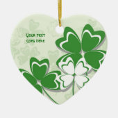 Lucky Charme Irish Klee Kleeblatt St Patricks Day Keramik Ornament (Vorne)