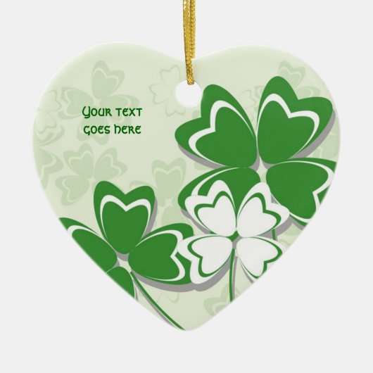 Lucky Charme Irish Klee Kleeblatt St Patricks Day Keramik Ornament (Vorne)