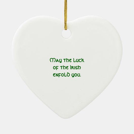 Lucky Charme Irish Klee Kleeblatt St Patricks Day Keramik Ornament (Hinten)