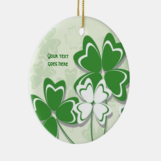 Lucky Charme Irish Klee Kleeblatt St Patricks Day Keramik Ornament (Rechts)